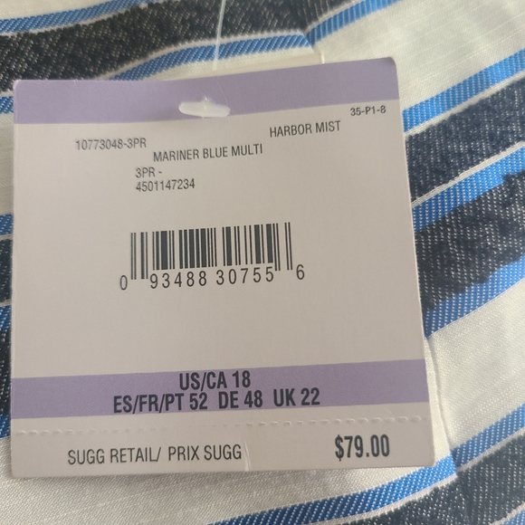 Kasper Women's Nolvelty Striped Slim Skirt in Mariner Blue Sz 18 - Picture 5 of 9